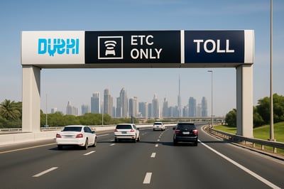 Dubai toll road with electronic toll collection system